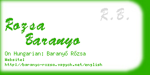 rozsa baranyo business card