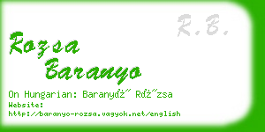 rozsa baranyo business card